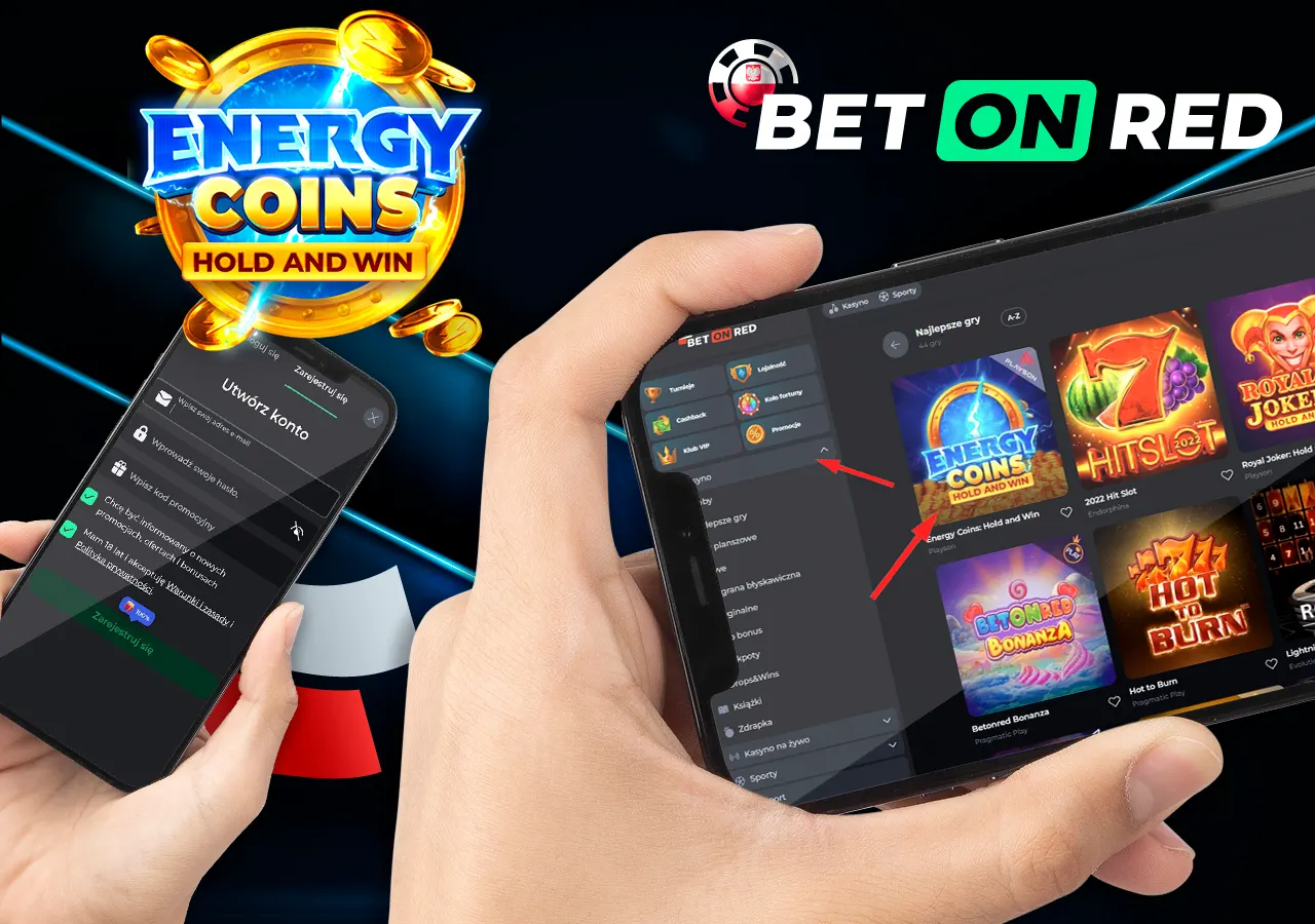 Zarejestruj się na stronie, znajdź grę Energy Coins i zacznij grać